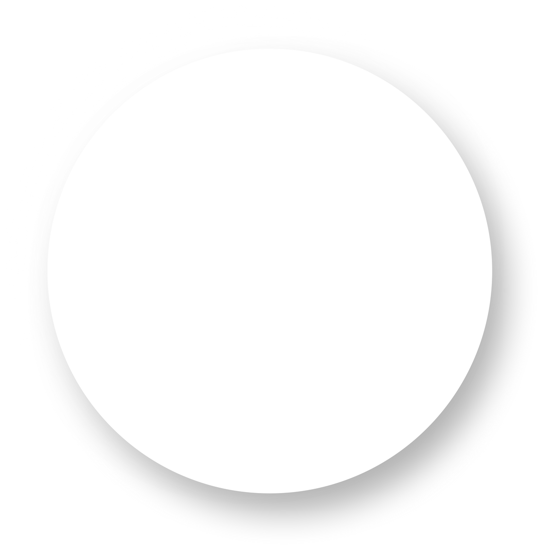 Neumorphic circle shape, rounded button, Minimal button with light and shadows.